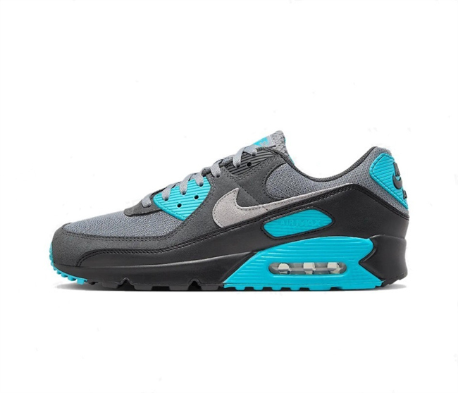 Women's Running weapon Air Max 90 Grey/Blue/Black Shoes 074